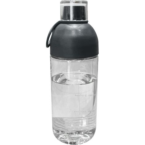 Verre à eau en PC résistant à la chaleur, gobelet portable avec bouteille d'eau pour maison et extérieur, doté d'échelle et de filtre, gris (1/5)