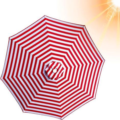 Replacement patio parasol, UV, wind and rain resistant, suitable for garden and beach, red, 250 cm, 8 ribs (1/5)