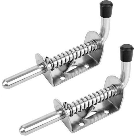 Verrou à Ressort Acier Inoxydable, Verrou de porte à ressort Porte Abri de Jardin Verrou Ressort Véhicule Réglable Galvanisé Accessoire Outils Bricolage 2 Pièces-Ensoleillé (1/5)