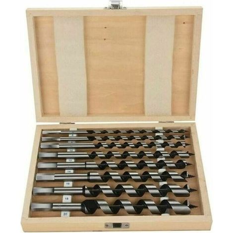 Mèche à Bois Hélicoïdal HSS, Lot de 8pcs Foret à Bois Fraise à Bois Hélicoïdal en Acier au Carbone avec Longueur 230mm Diamètre 6mm 8mm 10mm 12mm 14mm 16mm 18mm 20mm (1/5)