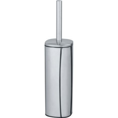 Wenko Alassio - Scopino per WC con porta scopino per WC, con scopino per WC, diametro 8,5 cm, intercambiabile, in acciaio inox satinato, 9,3 x 39,2 x 9,3 cm, colore: Argento lucido (1/5)