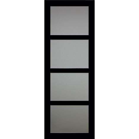 [jamais Utilise] Porte Coulissante Telia Noir Vitrée H204 X L73 + Sérrure A Condamnation Gd Menuiseries