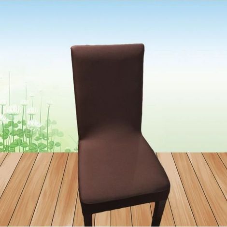 Lot de 6 Housses de Chaise Amovible Lavable Housse de Chaise Stretch Extensible pour Salle à Manger Bouquet de Mariage Café