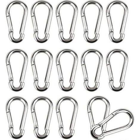 16 M4 Karabiner 304 Edelstahl Karabiner Kleiner Karabiner mit Federschnalle Geeignet zum Aufhängen Fester Haken 40 x 4 mm (1/4)