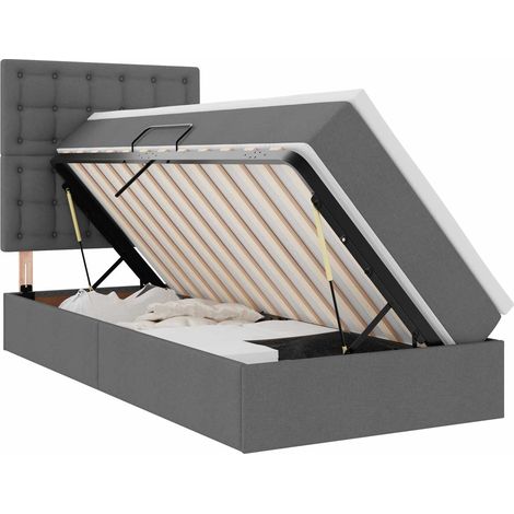 Maison Exclusive - Aufbewahrungsbett mit Matratze Dunkelgrau 90 x (1/5)