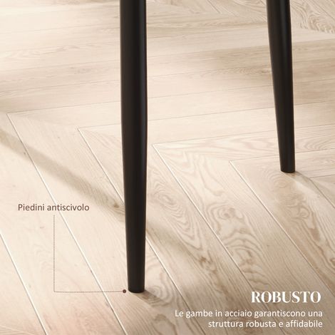 Lot de 2 fauteuils de salle à manger design, dossier élevé, revêtement en cuir synthétique noir et structure en métal, dimensions 41x50x97 cm (1/5)