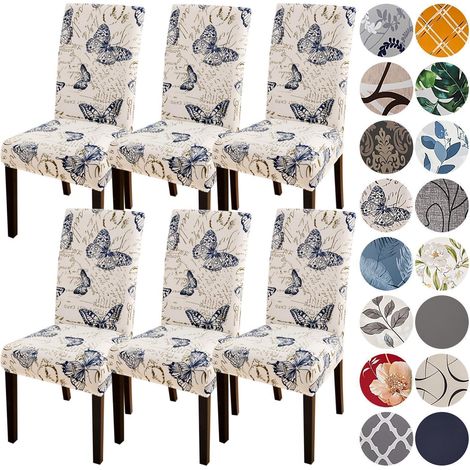 Stuhlhussen 6er Set, elastisch, modern, universell, für Esszimmerstühle, Partys, Bankett (1/5)