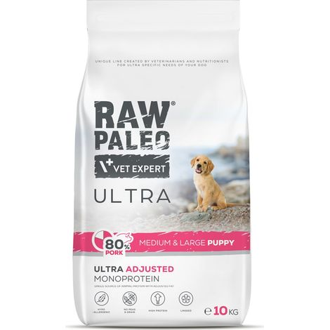 Croquettes RAW PALEO Ultra Porc pour chiots moyens et grands - 10 kg (1/3)