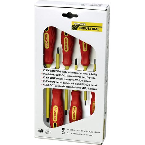 Proxxon Industrial VDE Schraubendreher-Set 6teilig Schlitz, Kreuzschlitz Phillips (1/4)