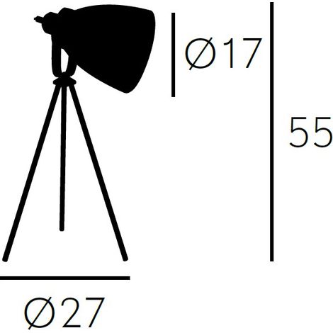 Sobremesa GETTING 1xE27 Al.51xD.26cm Blanco/Cromo (1/3)