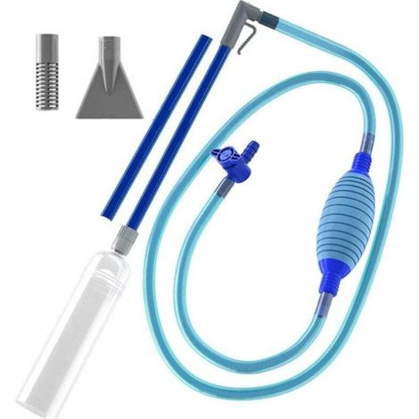 Kit d'entretien de piscineAspirateur de bain à remous, aspirateur manuel sans fil de 3 m pour changement d'eau de piscine, aspirateur de spa portatif avec ampoule compressible, 2 buses, tuyau flexible (1/4)