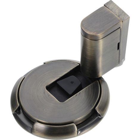 Butée de porte robuste et réglable sans perçage, résistante au vent, fixation au sol ou murale pour salle de bain ou chambre. (1/5)