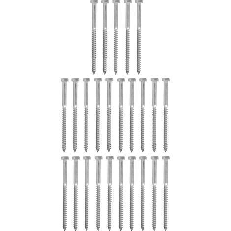 Vis en bois tête hexagonale auto-taraudeuse en acier inoxydable 304, filetage partiel M8x130 mm, tire-fond à bois pour extérieur (1/5)