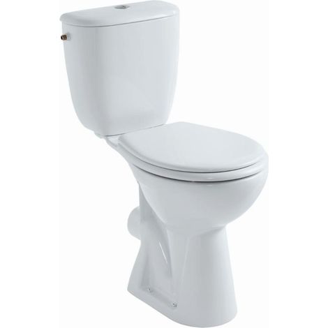 Geberit – Pack WC au sol PMR Bastia SH surélevé – Abattant standard blanc – Dimensions 66 x 36 cm – Ensemble complet avec bride (1/10)
