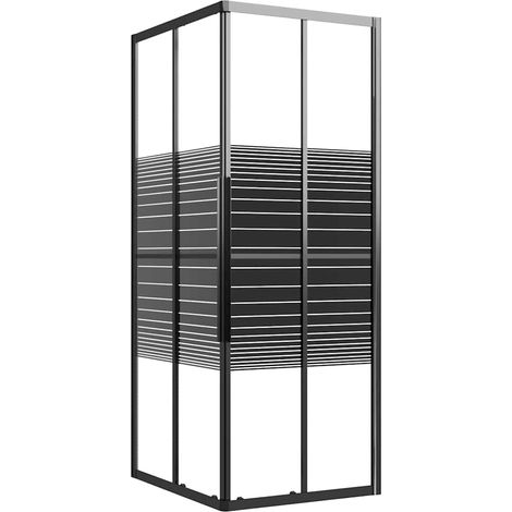 Maison Exclusive - Box Doccia a Righe ESG 90x70x180 cm Nero (1/5)