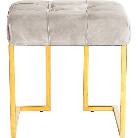 Pouf quadrato Rare 100 in velluto taupe e acciaio (1/3)