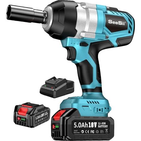 Llave de impacto, 1400 Nm de par, control de 3 velocidades, 1 batería (1/2)