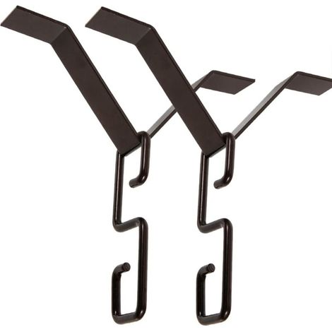 Deux crochets métalliques décoratifs pour chaînes de pluie, avec adaptateurs de drainage standard, résistants aux éclaboussures. (1/5)