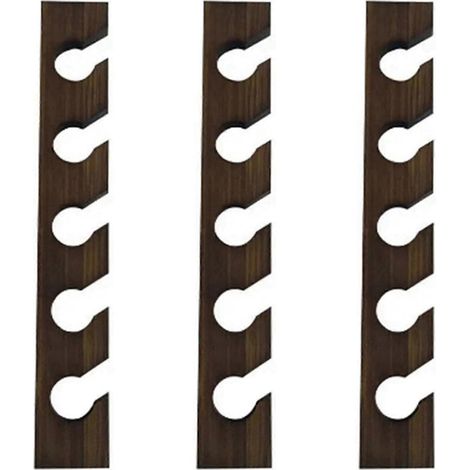 Lot de 3 porte-chapeaux en bois pour casquettes de baseball, décoration intérieure, rangement gain de place avec étagère, imitation noyer (1/4)