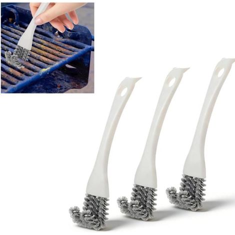 Lot de 3 brosses et grattoir pour barbecue 2 en 1 Kit de nettoyage multifonction pour grille, cuisinière et plaque de cuisson Brosse (1/5)
