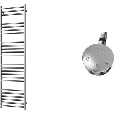 Aston - Stainless Steel Electric Towel Rail H1600mm x W400mm Straight 300w Thermostatic (1/2)
