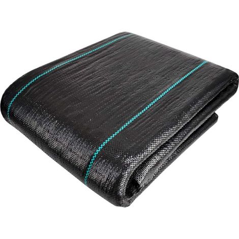 Mulching cloth against weeds, 10 mx 2 m, made of woven polypropylene fibers with UV protection, 100 g/m², tear-resistant, with high stabilization, mulching tarpaulin