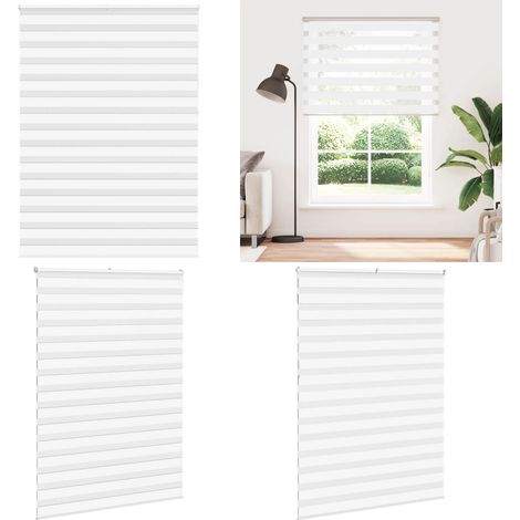 vidaXL Zebrarollo Weiß 155x230 cm Stoffbreite 150,9 cm Polyester (1/5)