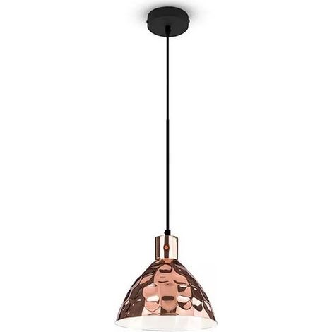 V-TAC Lampadario LED Cono in Metallo Portalampada E27 (Max 60W) Oro Rosa d300mm (1/5)