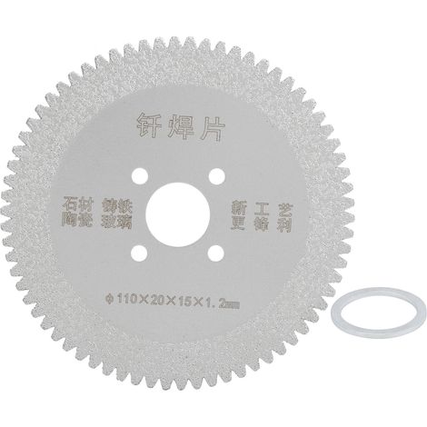 Disque de coupe diamanté 110x20x15mm pour marbre, meulage et sciage, lame circulaire dentelée brasée, outil de précision (1/5)
