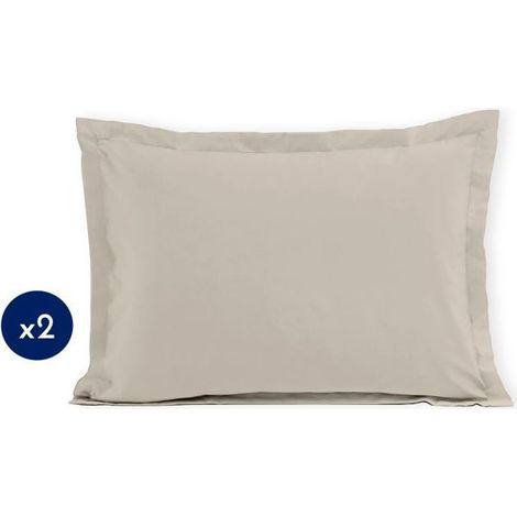 Set di 2 federe - LOVELY HOME - 50 x 70 cm - Beige chiaro