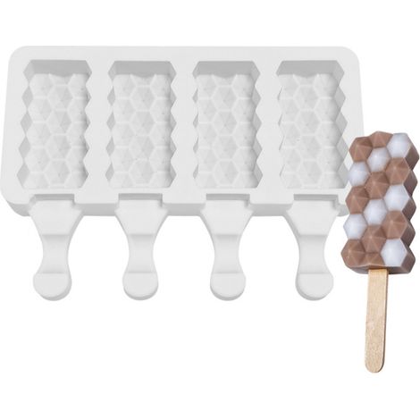 à glace en silicone moule à 4 alvéoles pour glaces maison et