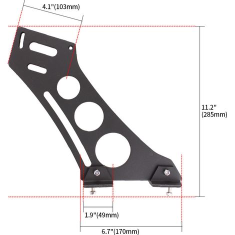 Car modification accessories aluminum alloy rear wing mounting bracket drilling rear wing mounting feet 5 inch 7 inch 10 inch - 10 inch (1/4)