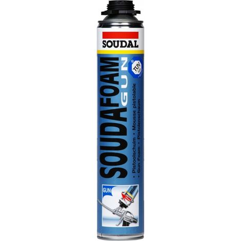Espuma de poliuretano de 700 ml Soudafoam en pistola, apta para pistola, Soudal