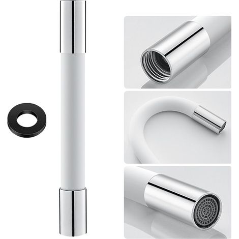 Rallonge flexible pour robinet, rotation à 360°, tube d'extension en silicone, joint étanche, jet d'eau, compatibilité universelle, anti-éclaboussures, pour évier de cuisine et de salle de bain (1/5)