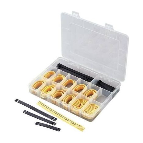 TRU COMPONENTS ECMKS-3 Clip segnafili Legenda (segnacavi) 0 - 9, +, - Intervallo diametro esterno 2 fino a 5 mm (1/2)