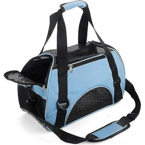 Cage de transport pour animaux de compagnie, petit animal de compagnie approuvé par les compagnies aériennes (taille S, bleu) (1/5)