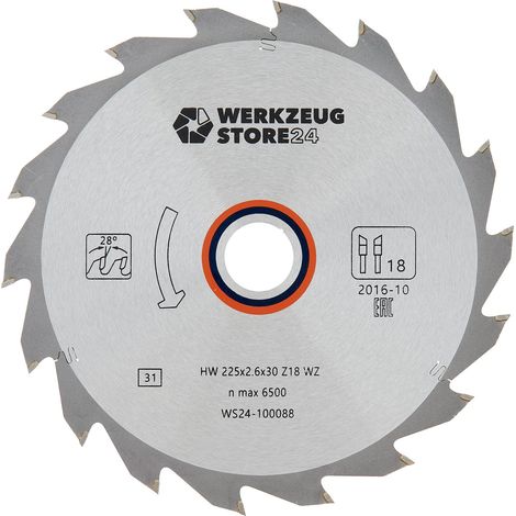 WS24 HM Kreissägeblatt UNIVERSAL 225 x 2,6 x 30 WZ 18 - WS24-100088