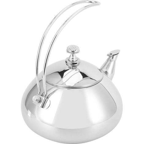 Wasserkocher, Teekanne und Kaltwasser-Kaffeebereiter aus Edelstahl 304, 1,5 l, silberfarben mit integriertem Brühfilter (1/5)