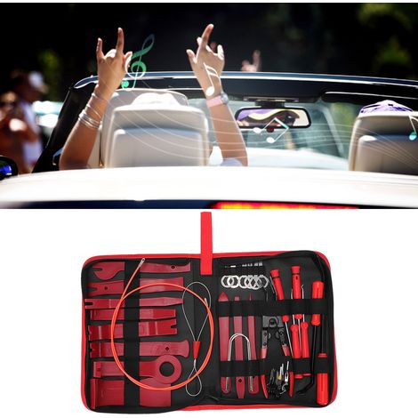 Kit 39 pièces démonte-garnitures auto, outil levier intérieur pour panneau de porte, tableau de bord, autoradio, installateur, plastique, coffret (1/5)