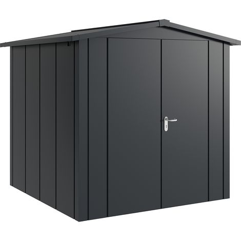 Hörmann Metall-Gerätehaus "Juno" mit Satteldach, JSD5 - Design, 214 x 214 cm (B x T), anthrazit, 2-flüglige Tür (1/5)