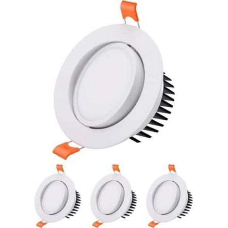 Spot LED Encastrable, 3 Pièces 12W Spot LED Encastrable Salle de Bain, 6000k Blanc Froid Spot Encastrable LED Extra Plat 40° Orientable Spot de Plafond Angle 120° pour Salon, Cuisine, Couloir,diamètre