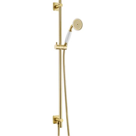 JTP Grosvenor Shower Slider Rail Kit with Single Function Handset - Brushed Brass (1/2)