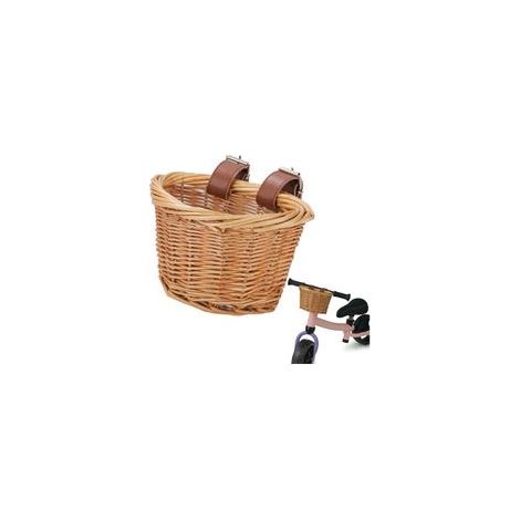 Vélo en Osier pour Enfants Filles Garçon, 12 Pouces Vélo pour Guidon Avant Tissé à la Main, Accessoires vélo pour Enfants, Rangement avec Sangles en Cuir réglables (1/5)