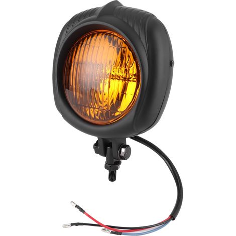 Phare universel de moto 4 pouces 12 V compatible avec Yamaha (abat-jour transparent jaune) (1/5)