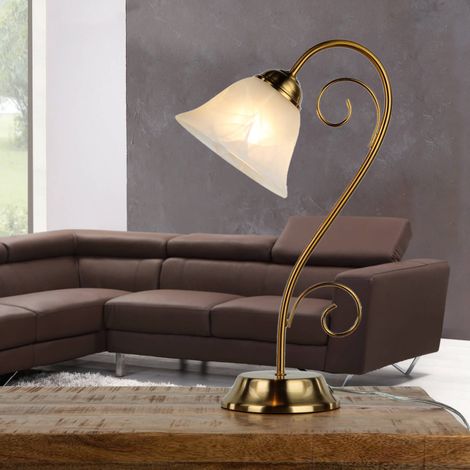 Rustikale Tischlampe ATHEN in Messing H:43cm elegant