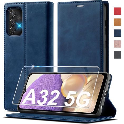 Coque portefeuille en cuir pour Samsung Galaxy A32 5G avec béquille et porte-cartes (1/5)