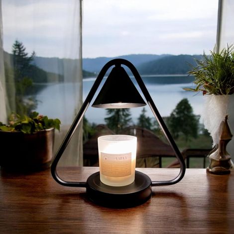 Lampe chauffe-bougie - Avec minuterie et variateur - Électrique - Ampoule incluse - Élégante - Pour grandes bougies (bougies non incluses) (1/3)