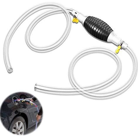 Pompe à carburant à essence Pompe à main Pompe à carburant de voiture Pompe de secours à carburant portable Déflecteur Pompe de transfert de bateau Voiture Véhicule Diesel Essence Huile Eau Tuyau de2m (1/5)