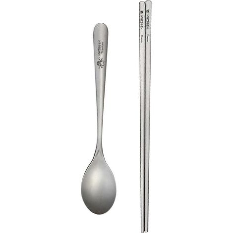 Leichtes Essstäbchen- und Löffelset aus Titan für Zuhause, Outdoor-Aktivitäten, Camping, Wandern und Picknicks (1/4)