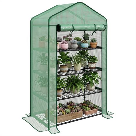 Serre de jardin 4 étagères 90 x 49 x 160 cm pour balcon et patio (1/5)